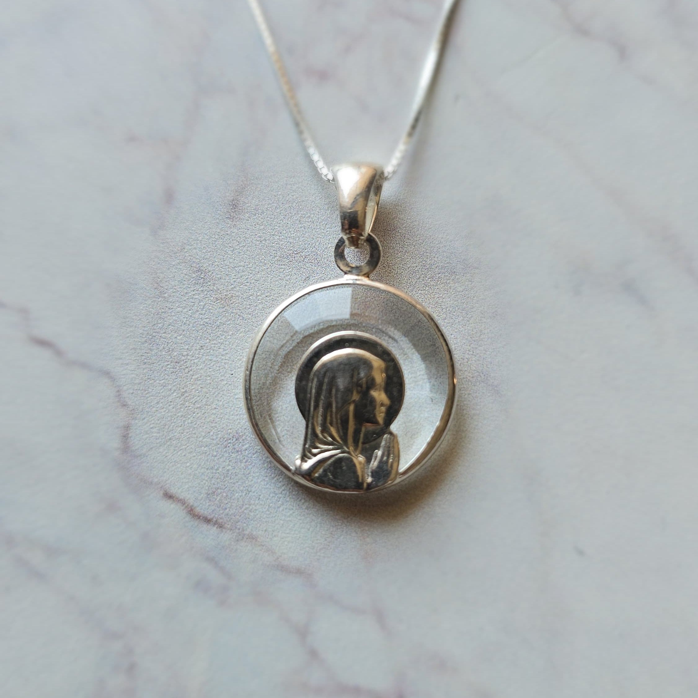 Virgen Niña Cristal/Plata