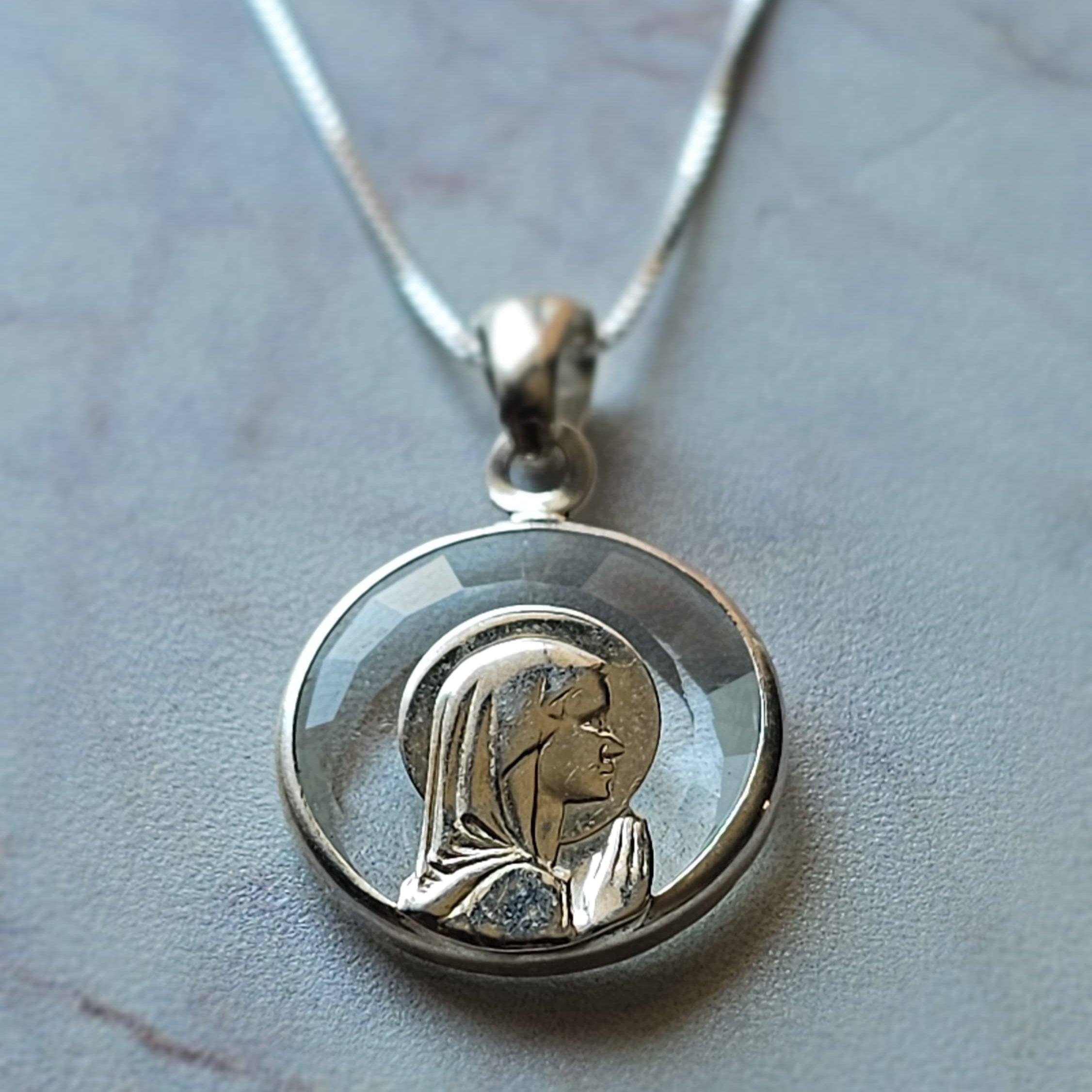 Virgen Niña Cristal/Plata